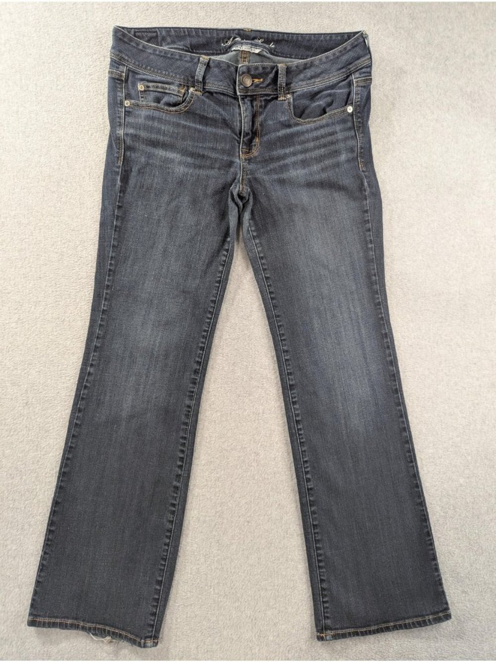 American Eagle Outfitters Slim Boot Jeans Womens 12 Dark Wash Low Rise Stretch